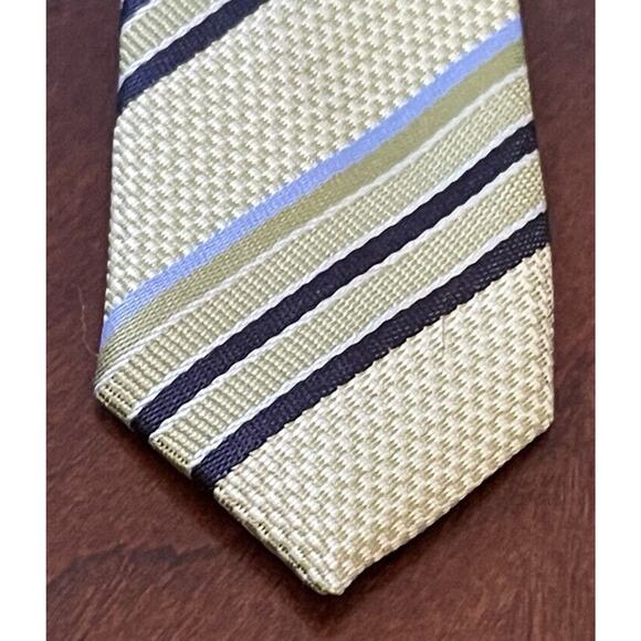 Milano Moda Green Blue Hand Made 100% Polyester Men’s Neck Tie Made In China - Picture 6 of 9